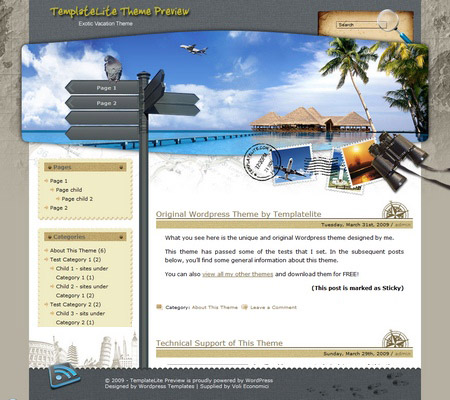 Exotic Vacation WordPress Theme
